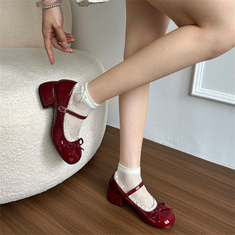 Women'S Shoes Burgundy - Женские туфли Мэри Джейн класса люкс