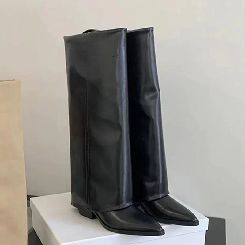 Women'S Shoes Chelsea - Женские кожаные сапоги до колена на