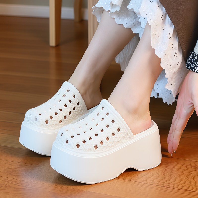 Women Shoes Mules - Женские летние шлепанцы на массивной платформе