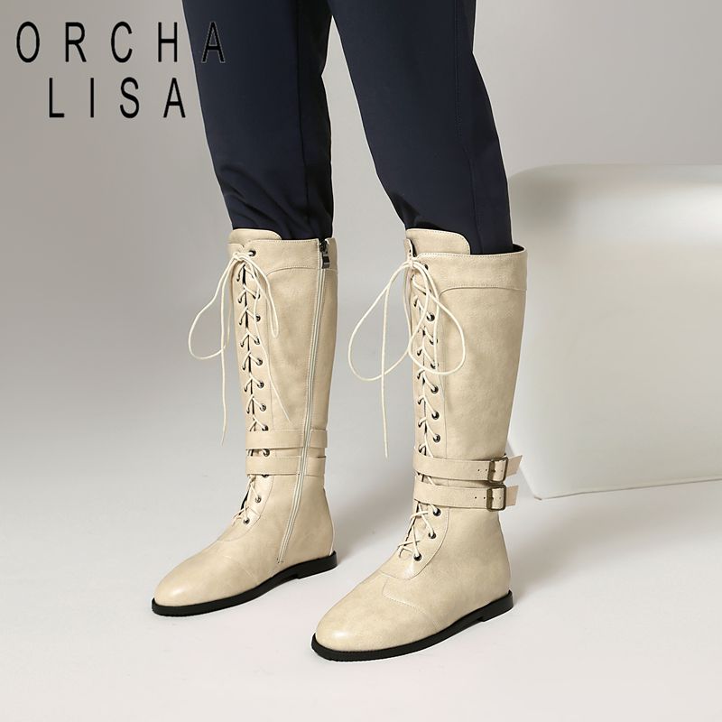 Women'S Shoes Extended Sizes - ORCHA LISA Бежевые женские высокие туфли