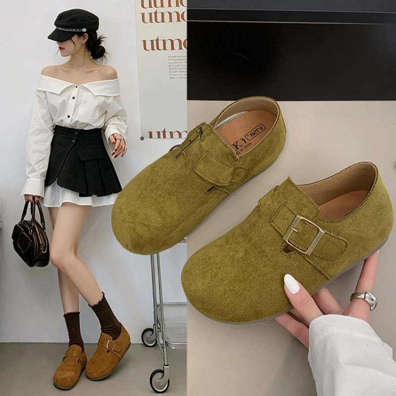 Women Shoes Heels - Женские замшевые туфли с закрытой пяткой,