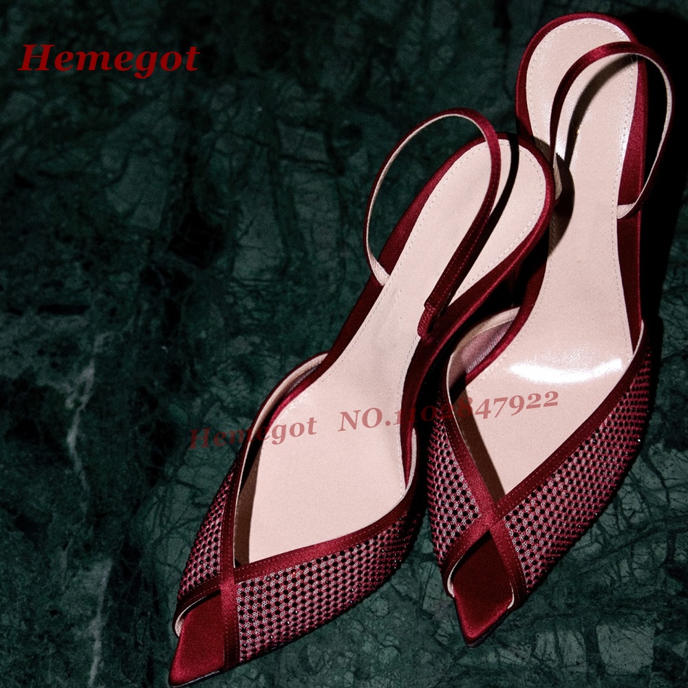 Women'S Shoes Burgundy - Женские бордовые атласные туфли-лодочки на шпильке
