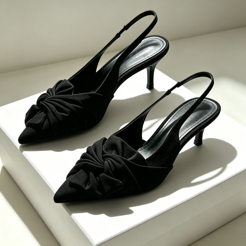 Women Shoes Mules - Элегантные туфли-лодочки с бантом и острым
