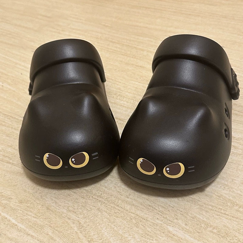 Women Shoes Mules - Новые креативные тапочки-котики черного цвета для