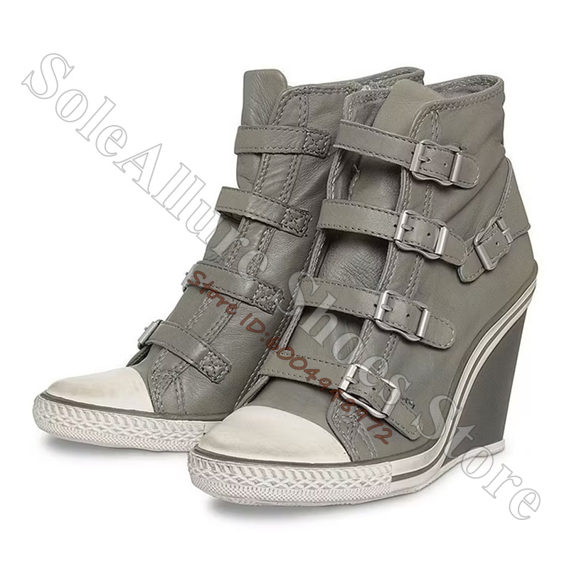 Серые высокие кроссовки на тан – обзор и цена Wedge Heeled Sneaker