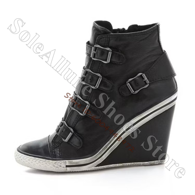Серые высокие кроссовки на тан – обзор и цена Wedge Heeled Sneaker