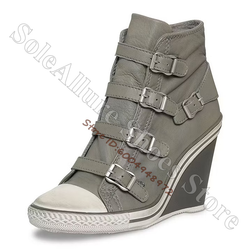 Серые высокие кроссовки на тан – обзор и цена Wedge Heeled Sneaker